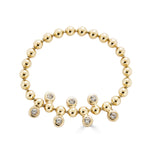 Ball Chain Ring with White Sapphires