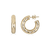 Chubby Hoops with White Sapphire