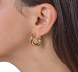 Chubby Hoops with White Sapphire