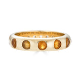 Citrine and White Sapphire Flushed Stone Ring