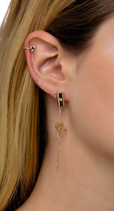 Ear Insert with Heart and Paper Clip Chain