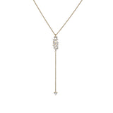 Multi Stone Cluster Drop Necklace