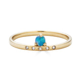 Opal and White Sapphire Stacking Band