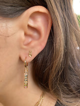 Lizzy Savetsky x Lovett Jewels Mismatched Morse Code Hoop With Peace Sign Stud