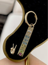 Lizzy Savetsky x Lovett Jewels Mismatched Morse Code Hoop With Peace Sign Stud