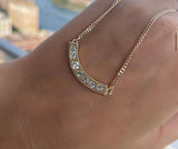 Curved Bar Morse Code Necklace