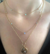 Multi Stone Opal Chain Necklace