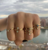 Opal and White Sapphire Stacking Band