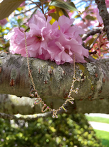 Dot Letter Necklace with Stones in Gold and Multiple Stones by Lovett Jewels