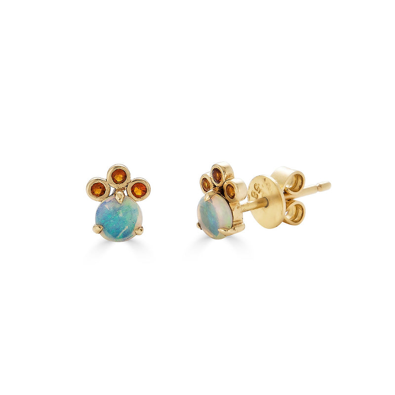 Trio Citrine and Opal Studs