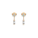 Trio Opal Stud with Baguette Drop