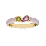 Lavender Enamel Duo Stone Band Ring