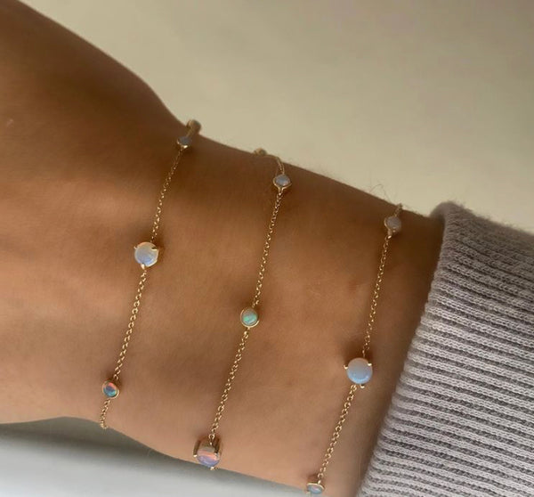 Multi Stone Opal Chain Bracelet